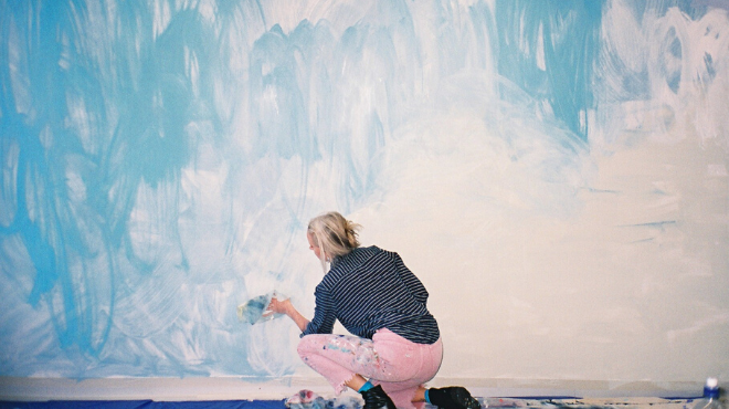 Knightcorp Commissions Local Artist Anya Brock to Paint Abstract Mural